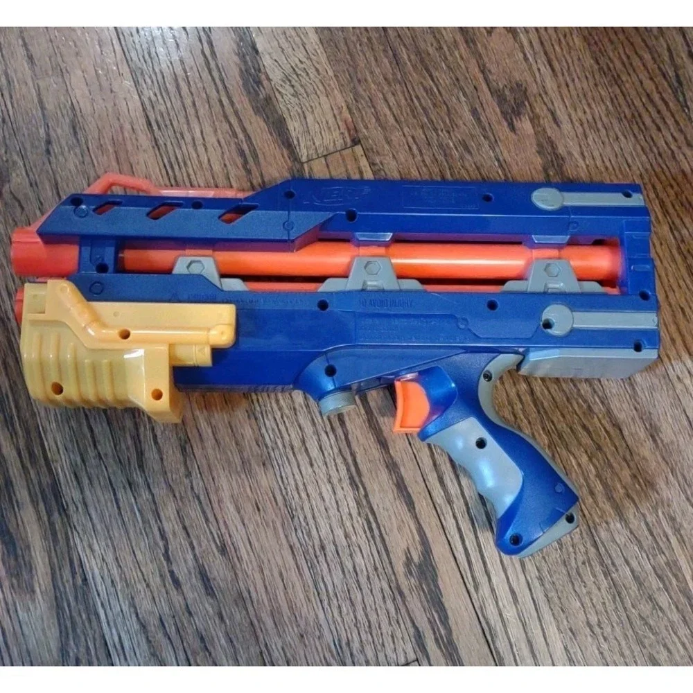 Nerf N-Strike Recon CS-6 Blaster Lot w/ Attachments Scope Stock 2 Clips Blue...
